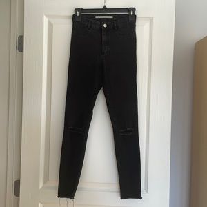 Zara Black Jeggings with Knee Rips